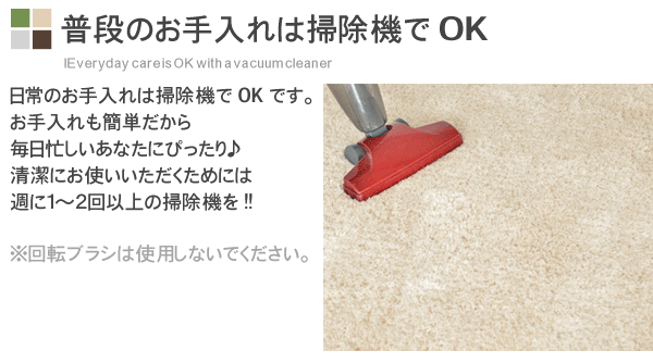 普段のお手入れは掃除機でOKです