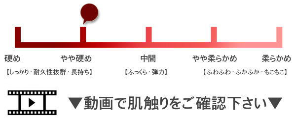 やや固めの触り心地　動画で確認できます。