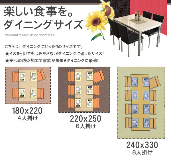 ダイニングにぴったりのサイズ